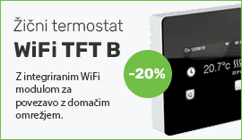 Termostat žični WiFi TFT B črne barve -20%